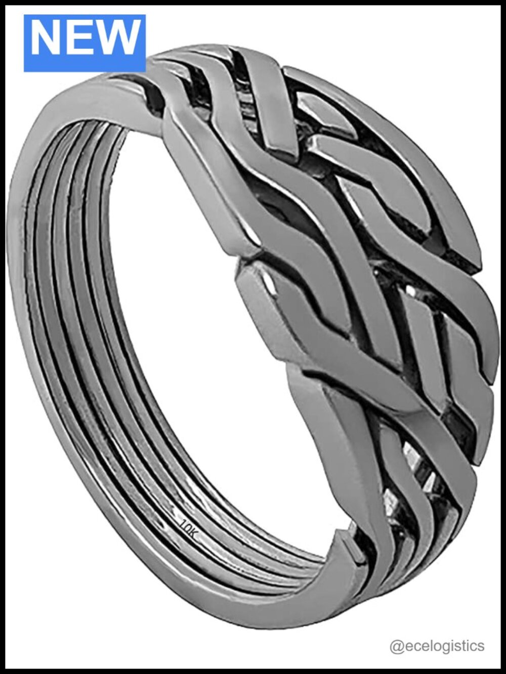 Puzzle Ring Loopy Six Design 925 Sterling Silver Handmade Turkish Interlocking